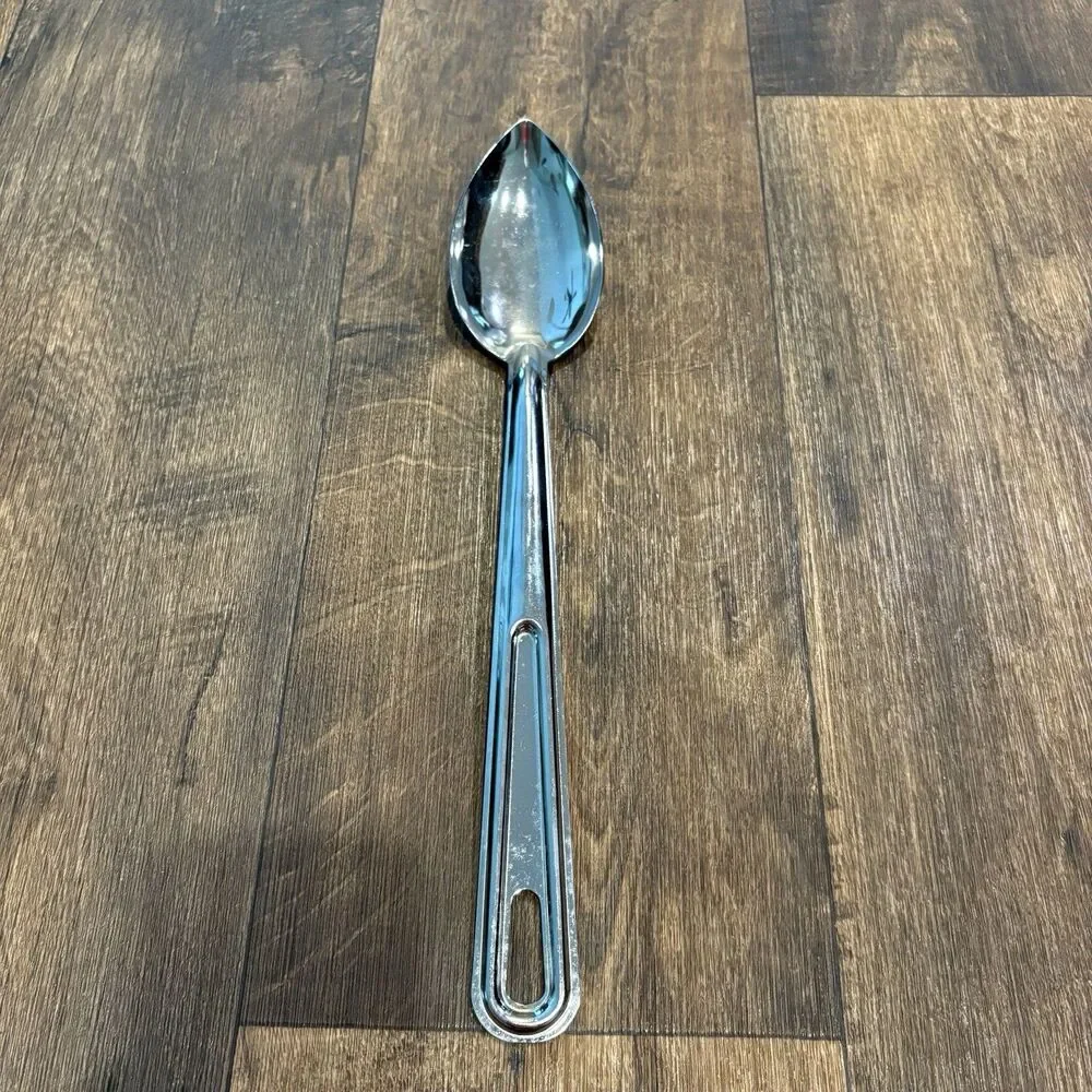 Large Stainless Steel Serving Spoon Korea Mid Century Modern Style 14”